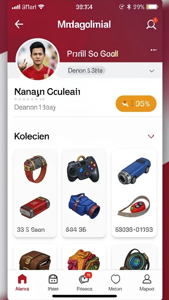 Menu permainan yang mudah dinavigasi.