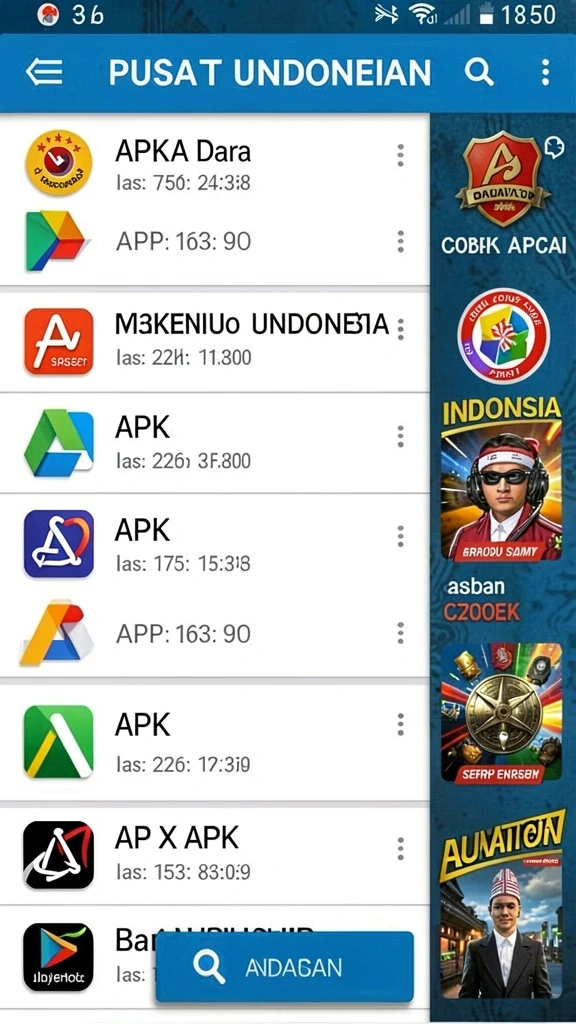 Tampilan awal game yang menarik dan mudah dinavigasi.