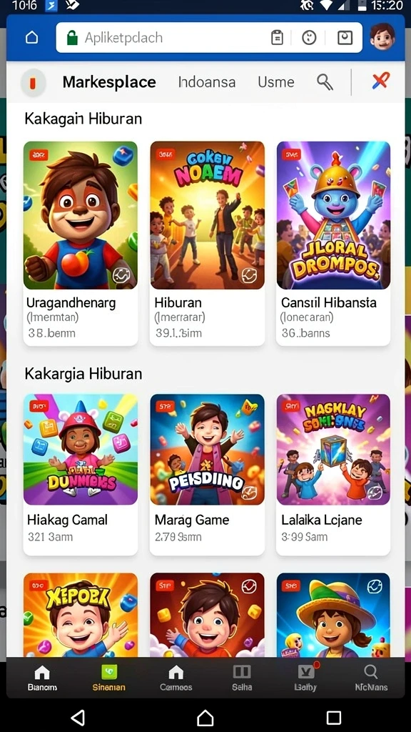 Screenshot menampilkan tampilan menu awal yang menarik.